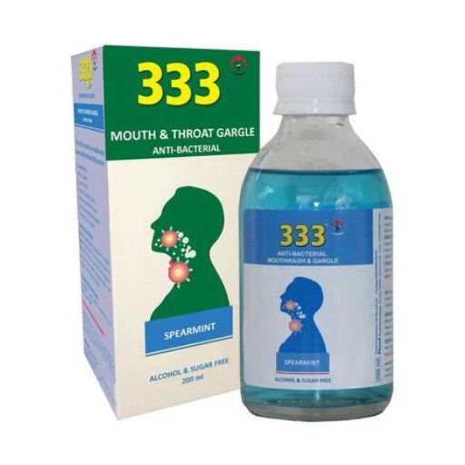 333 Antibacterial Oral & Throat Gargle Spearmint 200ml