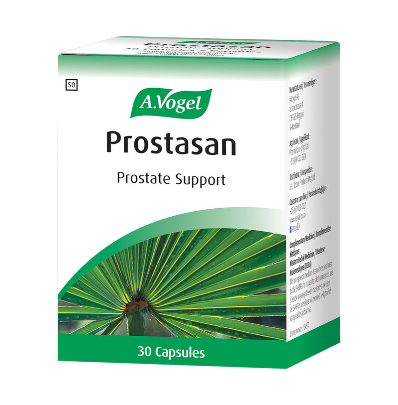 A.Vogel Prostasan Prostate Support Capsules 30 Pack front and side packaging
