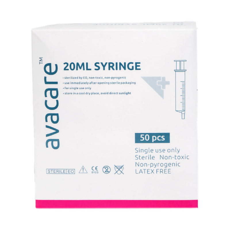 Avacare Syringe 20ml Luer Slip 50 Pack