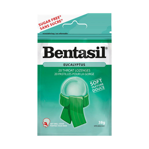 Bentasil Sugar Free Eucalyptus Throat Gums Soft 20 Throat Lozenges
