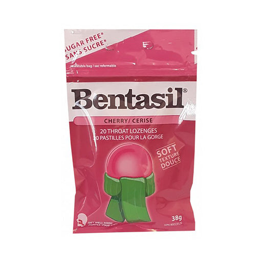 Bentasil Suger Free Cherry Throat Gums 20 Pack