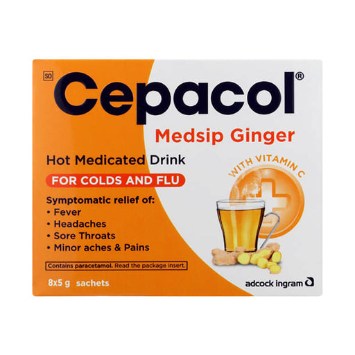 Cepacol Medsip Hot Medicated Drink Ginger 8 Pack