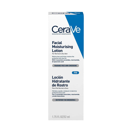 CeraVe Facial Moisturising Lotion Night Cream For Normal To Dry Skin 52ml