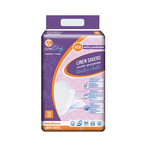 Clinihealth Linen Saver 60cm x 90cm 20 Pack