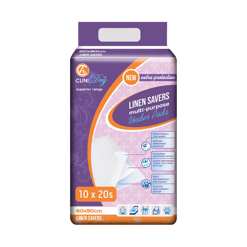 Clinihealth Linen Savers 60 x 90cm 200 Pack