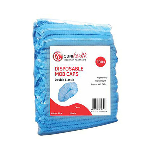 Clinihealth Mop Caps Blue Disposable 100 Pack