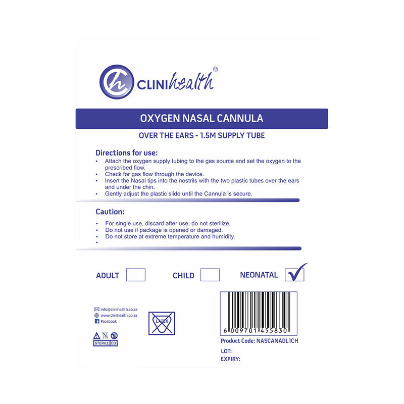Clinihealth Oxygen Nasal Cannula - Neonatal