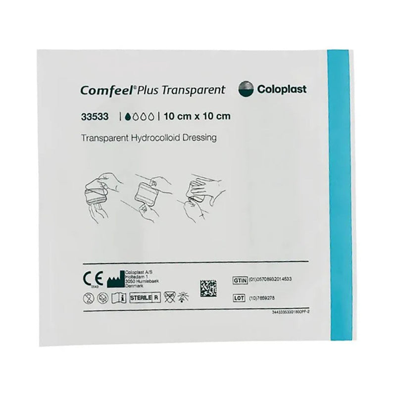Coloplast Comfeel Plus Transparent 10cm x 10cm 10 Pack