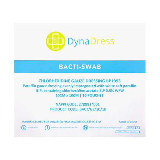 Dynadress Bacti Swab 10 x 10cm 10 Pack