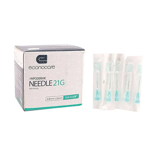 Econocare Needle 21g x 16mm Green 100 Pack