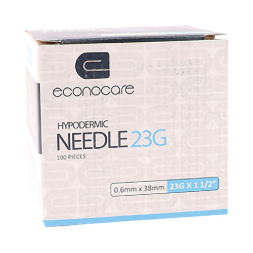Econocare Needle 23g x 38mm Blue 100 Pack