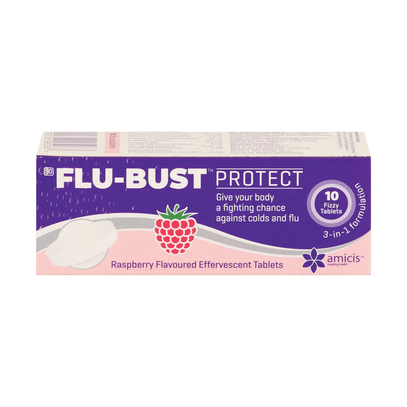 Flu-Bust Protect Raspberry 10 Effervescent Tablets
