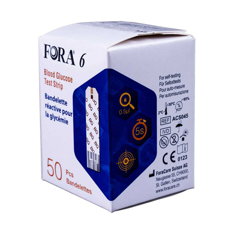 Fora 6 Blood Glucose Test Strips 50 Pack