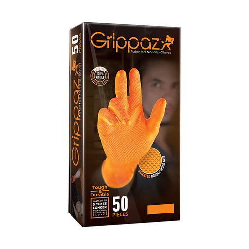 Grippaz Nitrile Gloves Orange 50 Pack