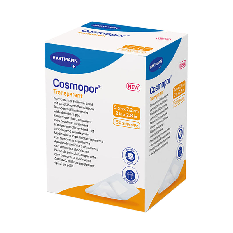 Hartmann Cosmopor Transparent 5 x 7.2cm 50 Pack