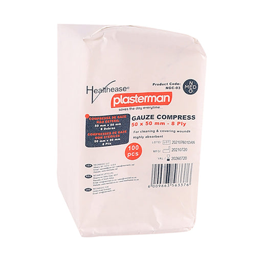 Healthease Gauze 50 x 50mm  8 Ply N/S 100 Pack