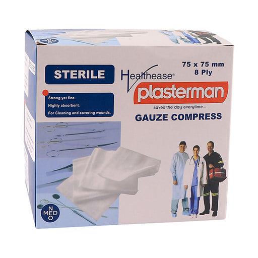Healthease Gauze 75 x 75mm 8 Ply Sterile 5 x 20