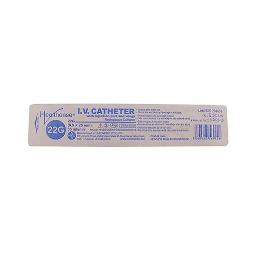 Healthease IV Catheter Injection Port Ww 22g 1 Unit
