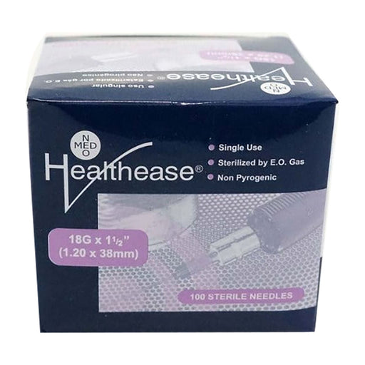 Healthease Needle 18g x 38mm Pink 100 Pack