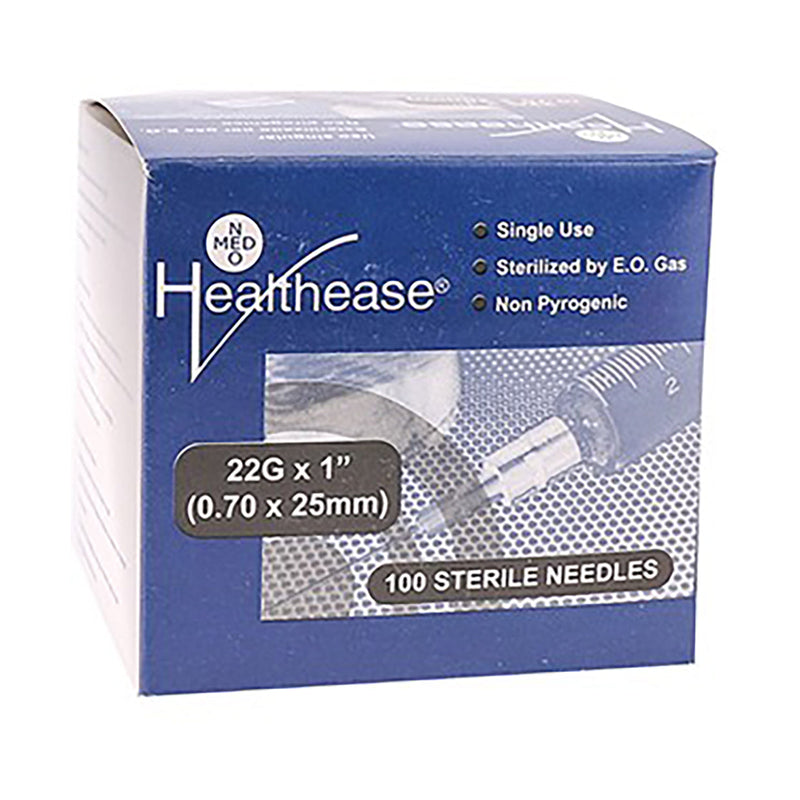 Healthease Needle 22g x 25mm Black 100 Pack