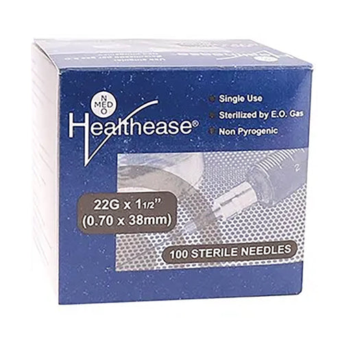 Healthease Needle 22g x 38mm Black 100 Pack