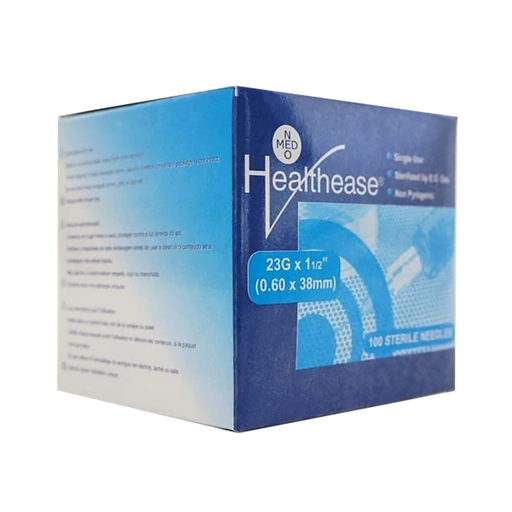 Healthease Needle 23g x 38mm Blue 100 Pack