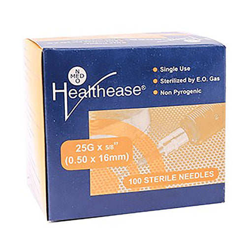 Healthease Needle 25g x 16mm Orange 100 Pack