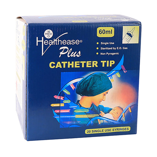 Healthease Syringe 60ml Catheter Tip 3 peace Lf 20 Pack
