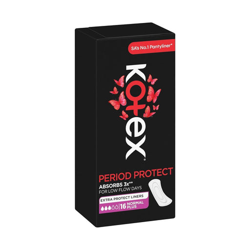 Kotex Period Protect Pantyliners Scented Normal Plus 16 Pack