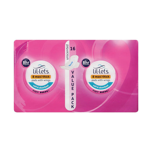 Lil-Lets Maxi Thick Pads Super Unscented 16