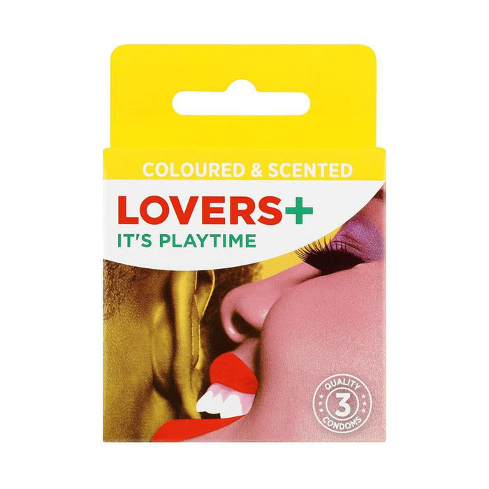 Lovers Plus Coloured & Scented 3 Condoms