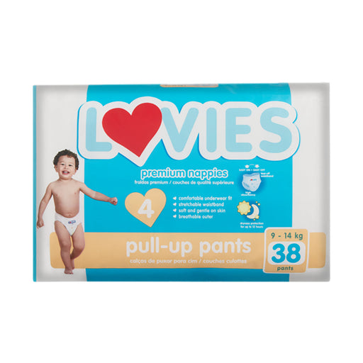 Lovies Premium Nappies Pull Up Pants Size 4 9 - 14kg 38 Nappies