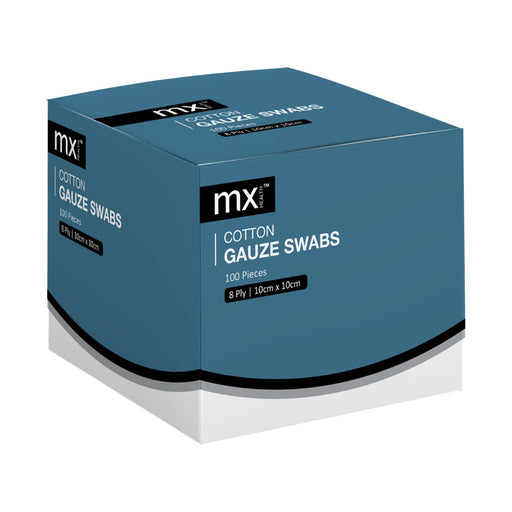 MX Health Gauze 10 x 10cm 8 Ply N S 100 Pack