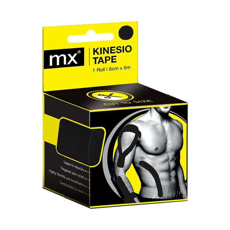 MX Health Kinesio Tape Black 5cm x 5m