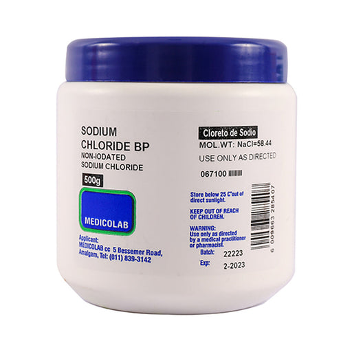 Medicolab Sodium Chloride BP Non-Iodated Salt 500g