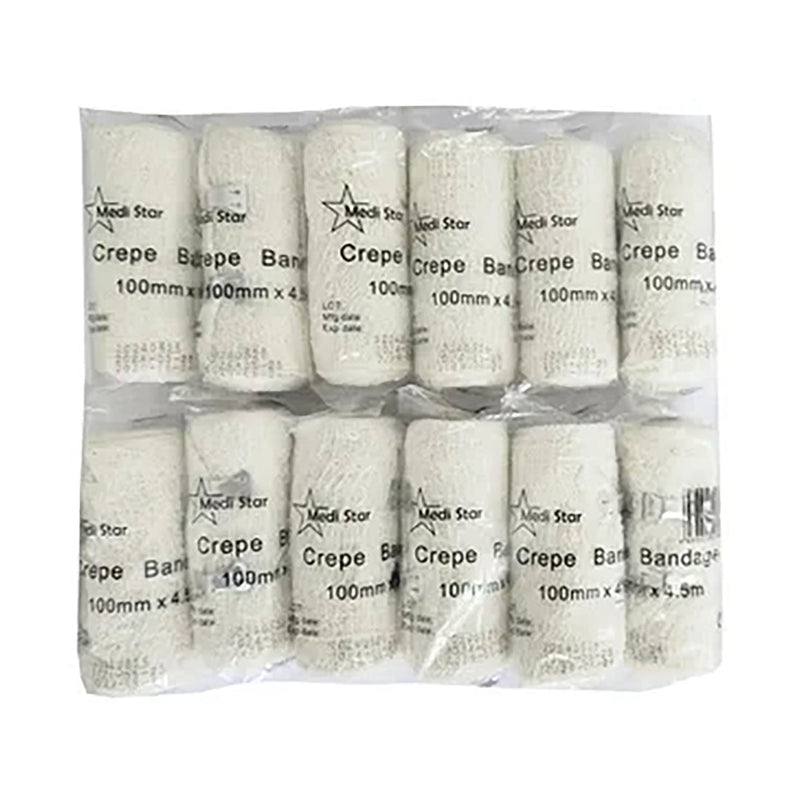 Medistar Crepe Bandage 10cm x 4.5m 12 Pack