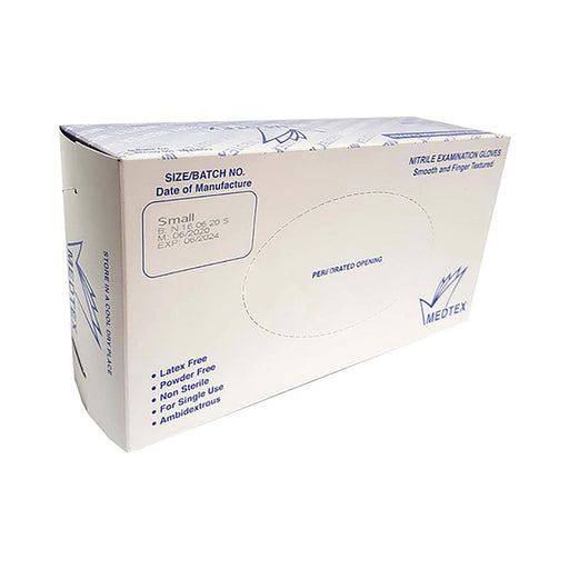 Medtex Glove Exam Nitrile Powder Free Small 100 Pack