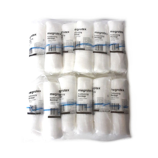 Megrotex conforming bandages 10 cm x 4.5 m 12 pack