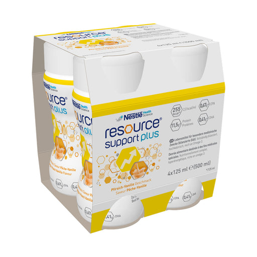Nestle Resource Support Plus Peach-Vanilla 4 x 125ml