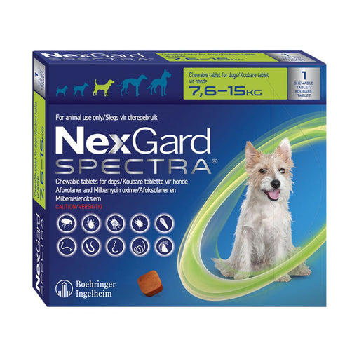 Nexgard Spectra Medium Dog 7.5kg to 15kg 1 Chew Tablets