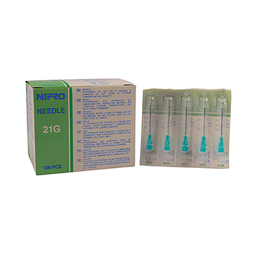 Nipro Needle 21g x 32mm Green 100 Pack