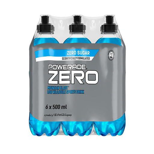 Powerade Zero Mountain Blast Flavoured Sports Drink Bottles 6 x 500ml