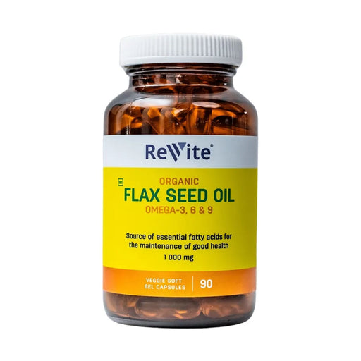 Revite Organic Flax Seed Oil 1000mg 90 Veggie Capsules