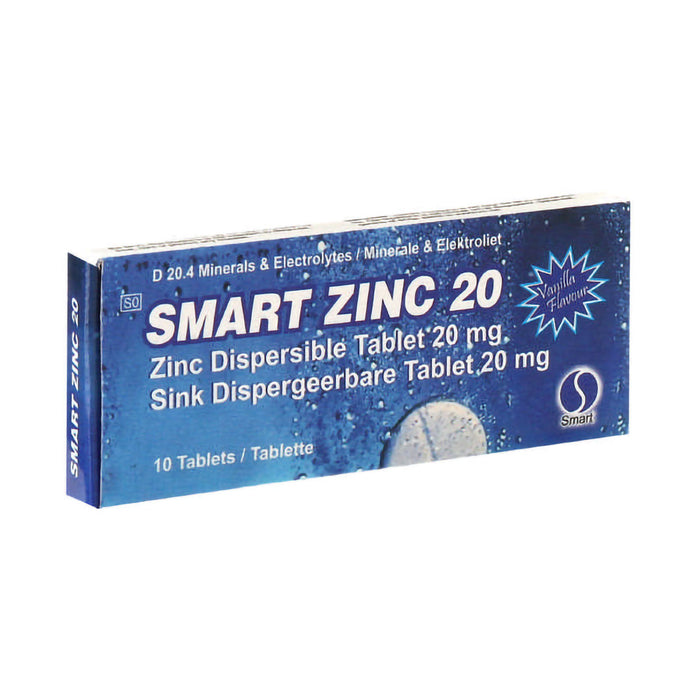 Smart Zinc 20mg 10 Dispersible Tablets