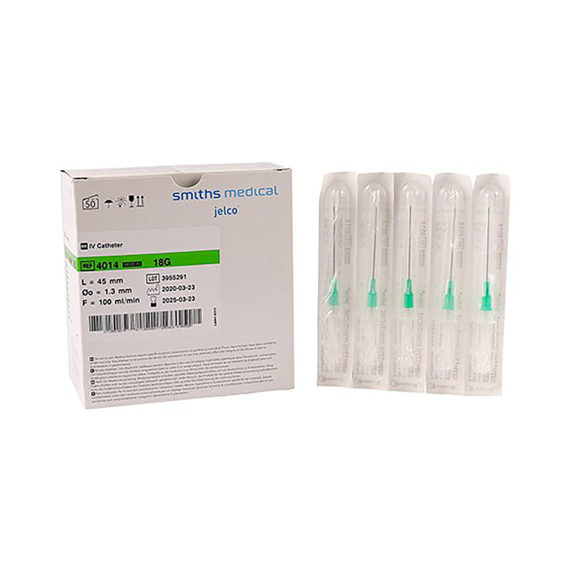 Smiths Medical Jelco Radiopaque 18g Green 50 Pack