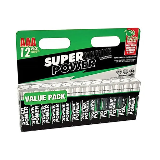 Super Power Alkaline Batteries Aaa 12 Pack