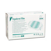 Solventum Front and side view of 3M Tegaderm 1624W frame style transparent film dressing, 6 x 7cm, 100 pack