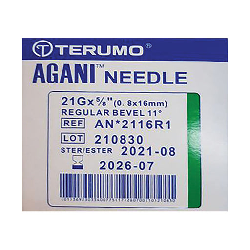 Terumo Needles 21g x 16mm Green 100 Pack