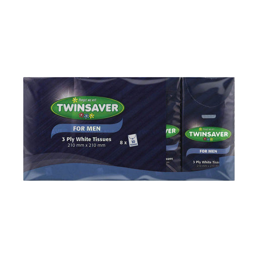 Twinsaver 3 Ply Tissues Men 8 Pocket Packs