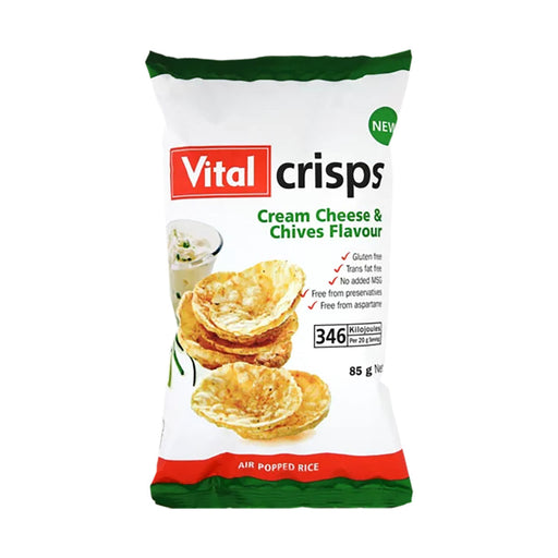 Vital Cream Cheese & Chives Flavoured Rice Crisps Bag 85g